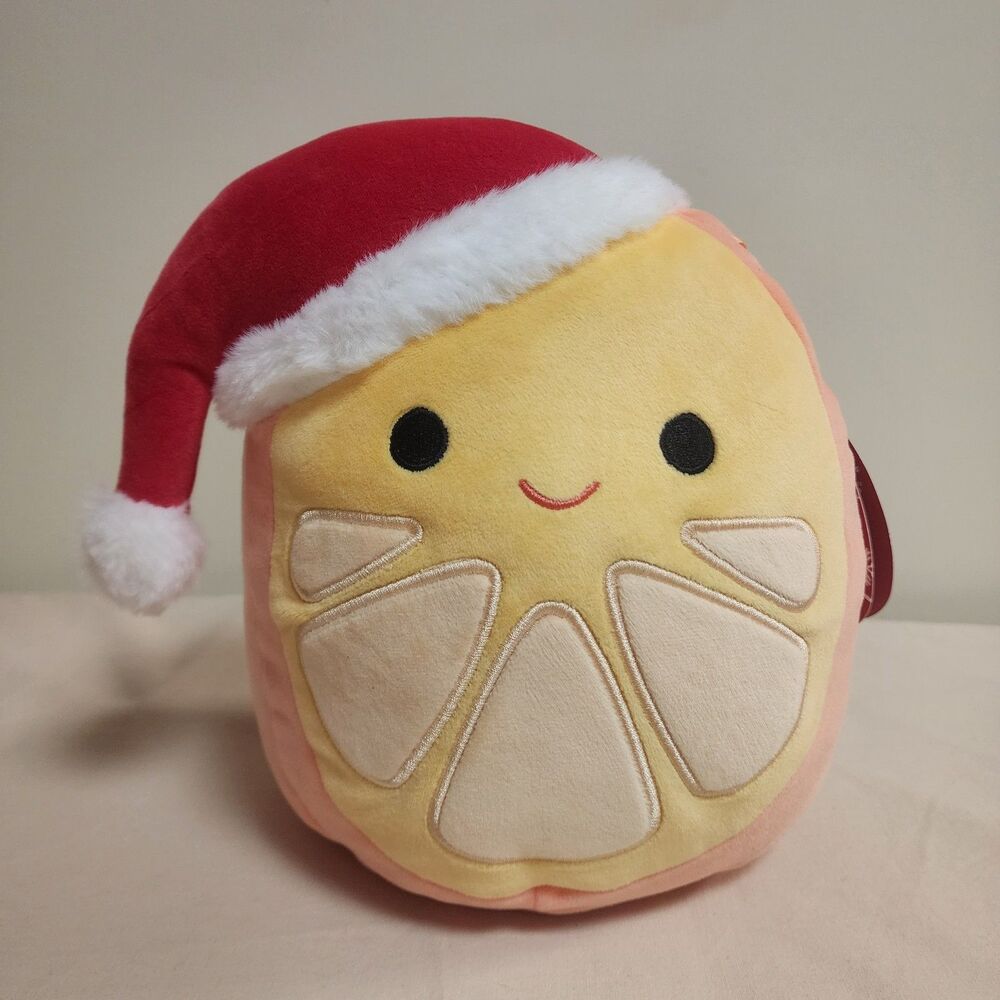 Squishmallows Orin Orange First to Market Holiday Plush with Santa Hat NWT 8"